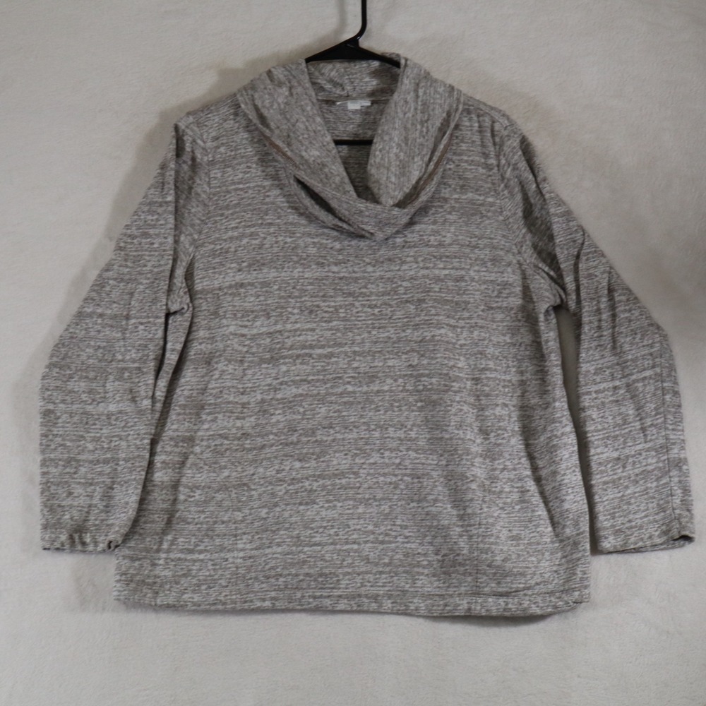 pure jill J.Jill Women's L Gray Cowl‑Neck Sweater – Soft Knit Long Sleeve Cozy